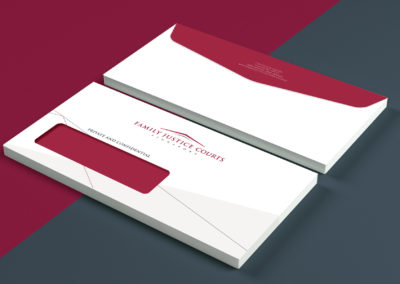 The Family Justice Courts of Singapore Corporate Identity Design - Close Up of Envelopes