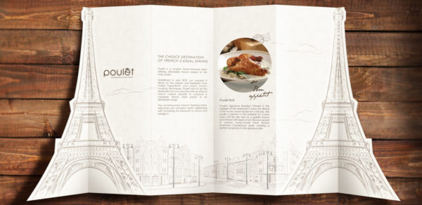 Leow HouTeng Design Portfolio - Poulet Restaurant Menu - Cover