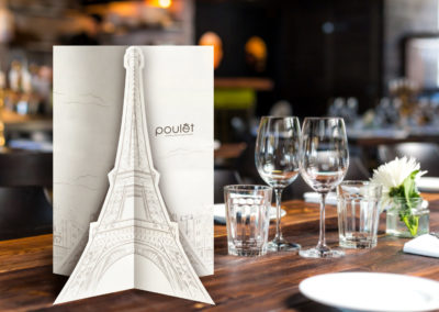 Poulet Restaurant Menu Design – Standing Menu