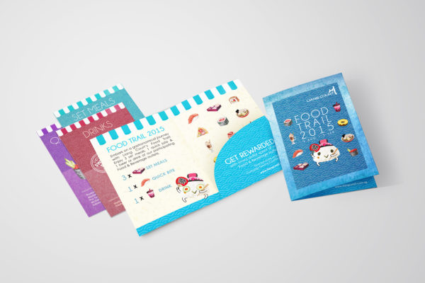 Design and Digital Marketing Portfolio - Liang Court Summer Festival 2015 - Food Trail Coupons Sleeve