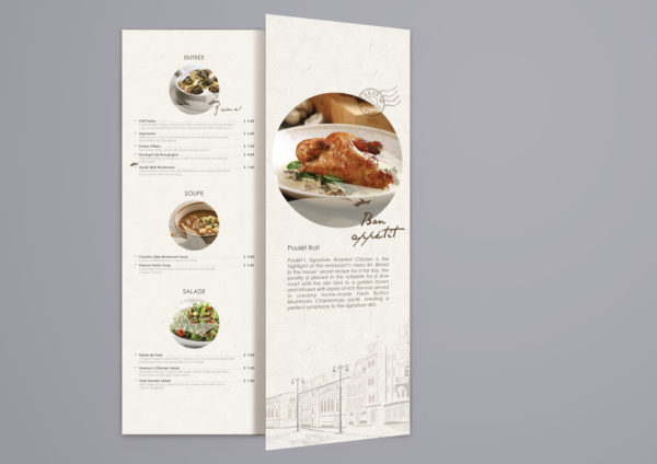 Design and Digital Marketing Portfolio - Poulet Restaurant Menu - Design B 2 - Leow Hou Teng