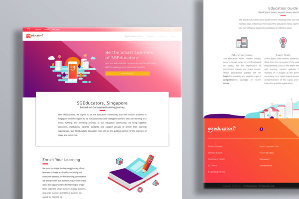 Design and Digital Marketing Portfolio - SGEducators Tuition Hub - Front Page