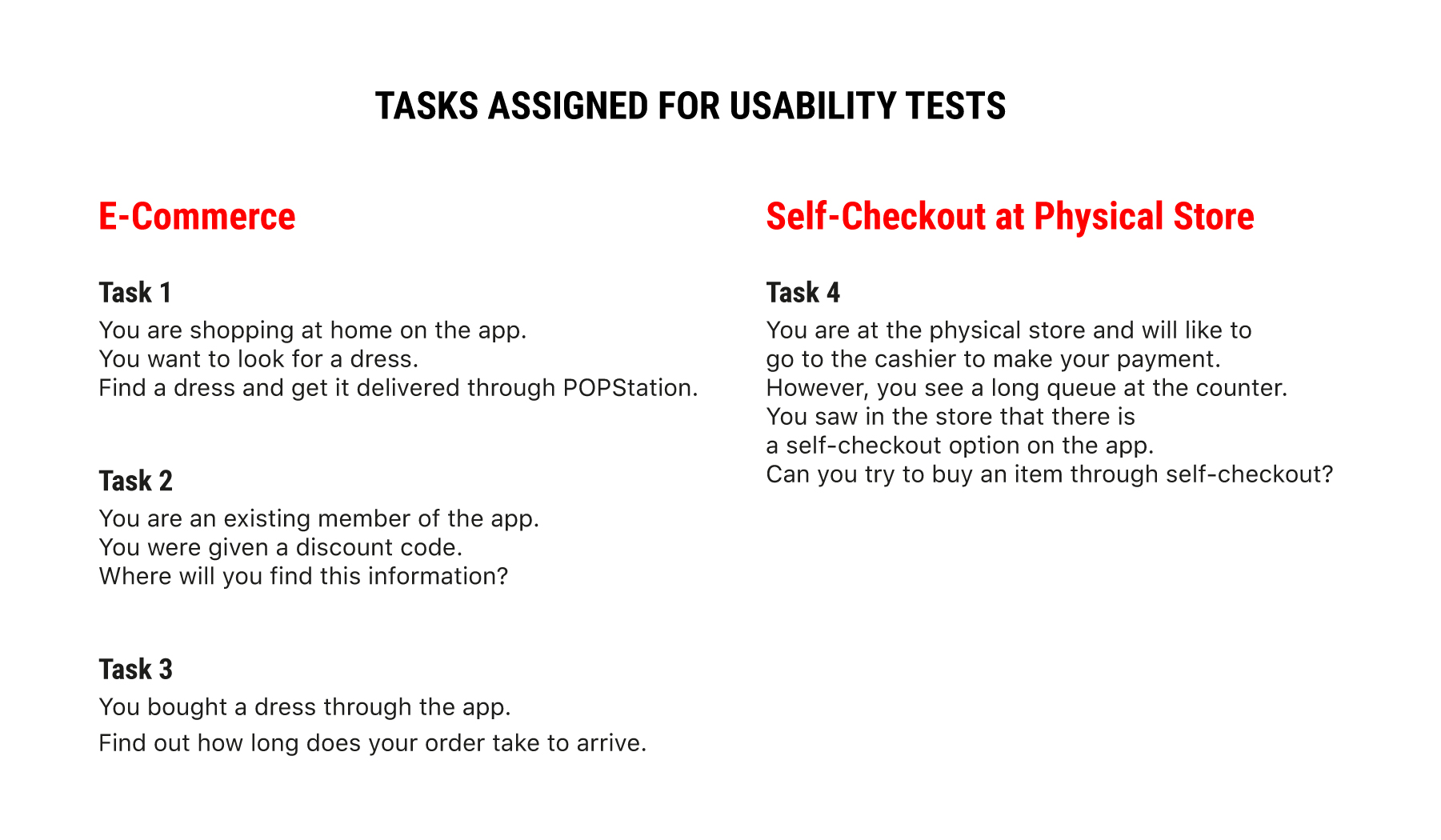 Uniqlo Self-Checkout Mobile App - Usability Test Tasks - Leowhouteng
